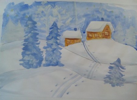 Рисунок зима аукает