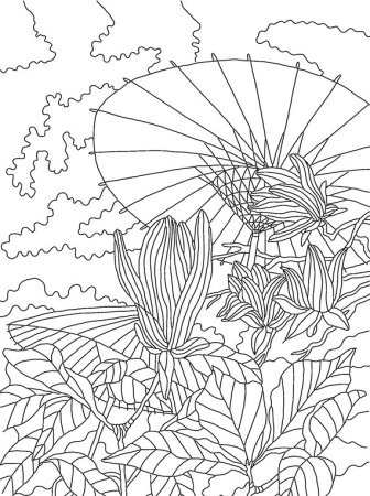 Раскраски антистресс в японском стиле