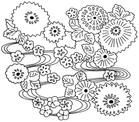 Японские узоры раскраска