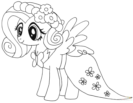 Раскраска my little Pony Флаттершай