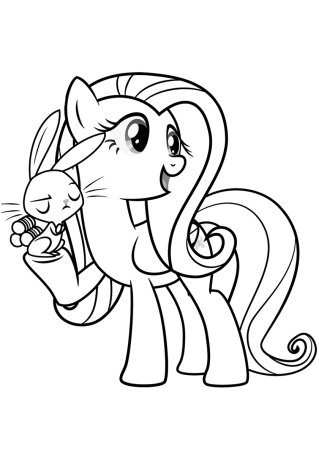 Раскраска my little Pony Флаттершай
