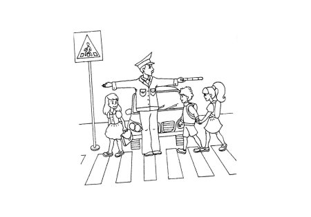 Машина и светофор раскраска