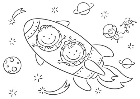 Раскраска. В космосе
