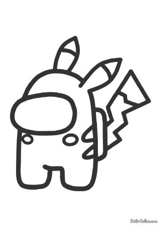 Раскраска Амангас Пикачу