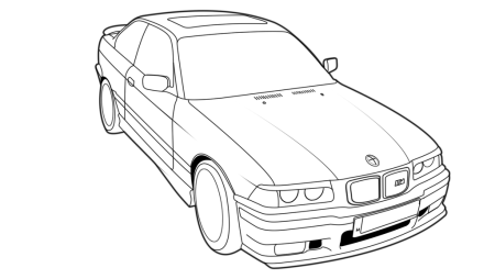 BMW x5 вектор чб