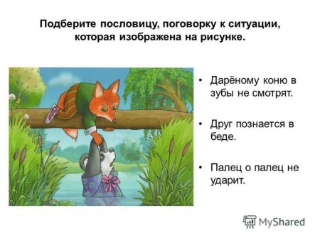 Ситуации к пословицам