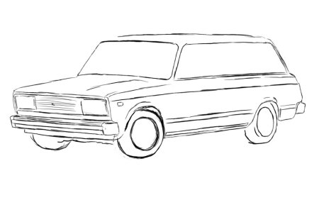 Машина копейка раскраска сбоку