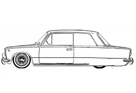 ВАЗ 2107 спереди карандашом