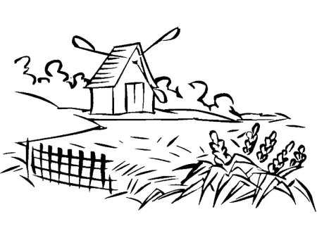 В деревне. Раскраска