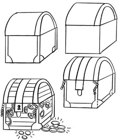Сундучок раскраска