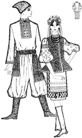 Мордовский национальный костюм раскраска