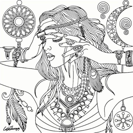 Раскраска Мандала девушка