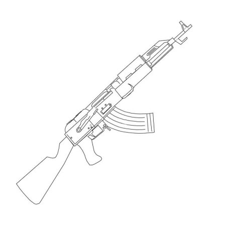 Автомат Калашникова раскраска