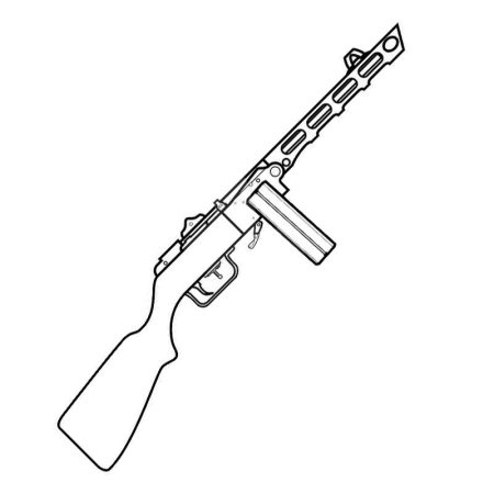 Автомат контурный рисунок