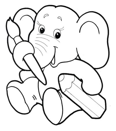 Слон раскраска