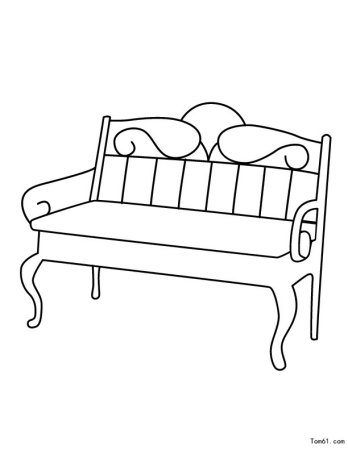 Скамейка раскраска для детей