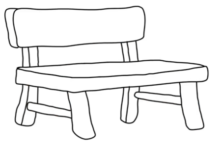 Скамейка раскраска для детей