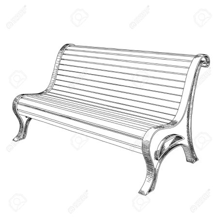 Скамейка раскраска для детей