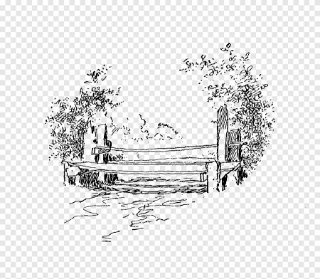 Декоративной лавочки зарисовка