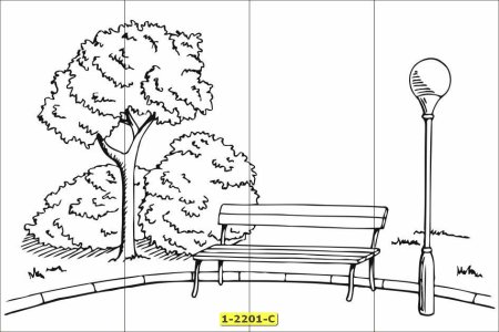 Скамейка простая контур