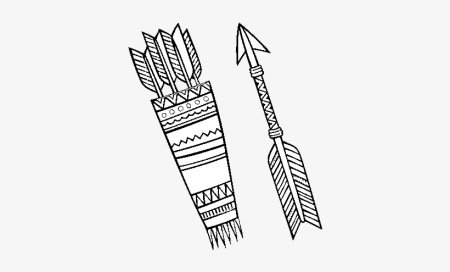 Раскраска лук и стрелы