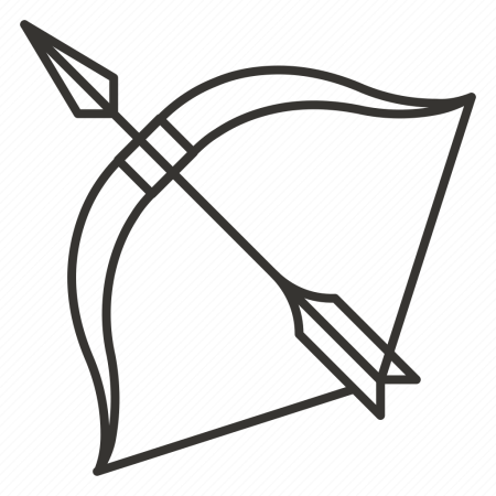 Лук и стрелы для раскрашивания для детей