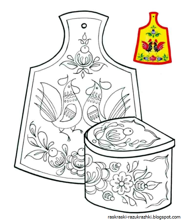 Рисунок Гжель для раскрашивания
