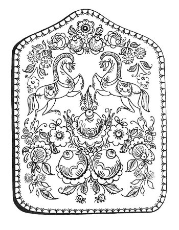 Раскраска куклы русские