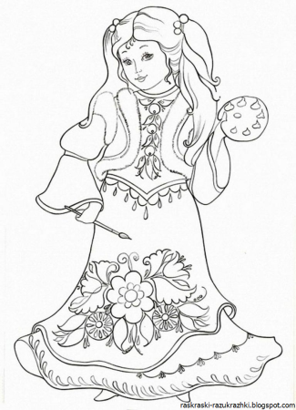 Народные промыслы России Городецкая роспись раскраски для детей