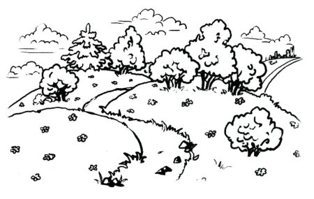 Раскраски пейзаж сложные