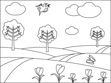 Картинки раскраски пейзаж