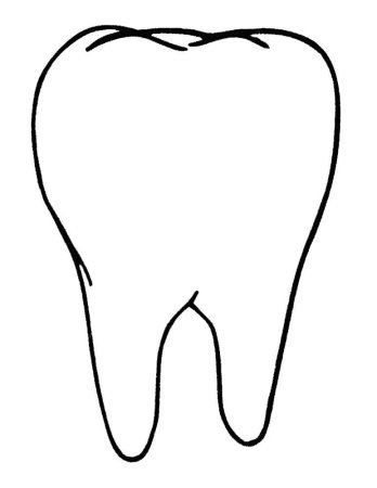 Зуб раскраска для детей