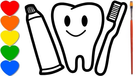 Раскраска зубная щетка