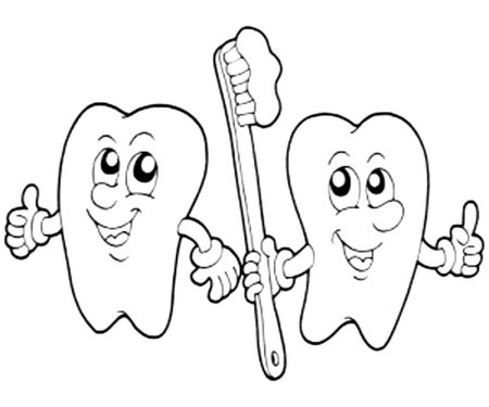 Зуб раскраска для детей
