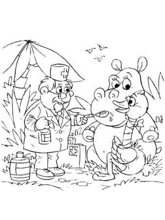 Доктор Айболит раскраска