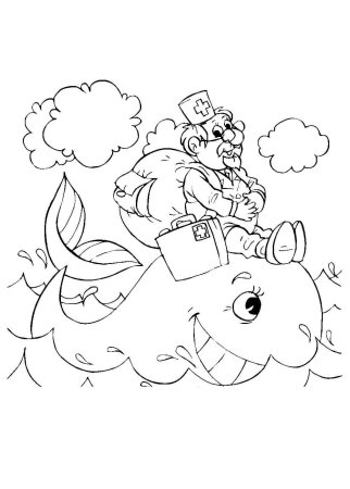 Айболит раскраска для детей