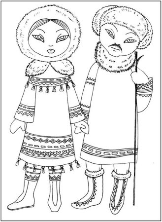Национальный костюм раскраска