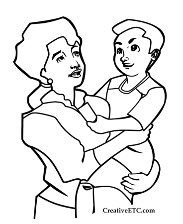 Раскраска мама