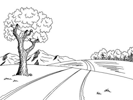 Раскраска дорога в даль