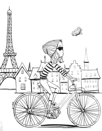 Париж раскраска для детей