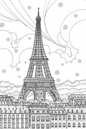 Раскраска эльфовой башни в Париже