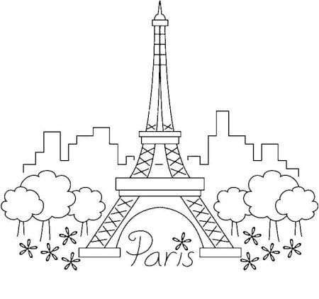 Раскраска эльфовой башни в Париже