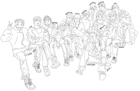 Группа БТС рисунки