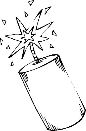 Раскраска новогодний фейерверк