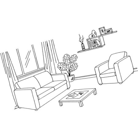 Интерьер для раскрашивания