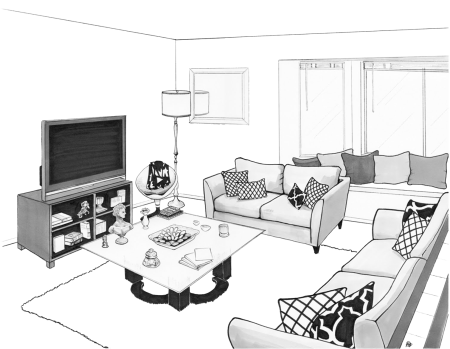 Раскраска комната