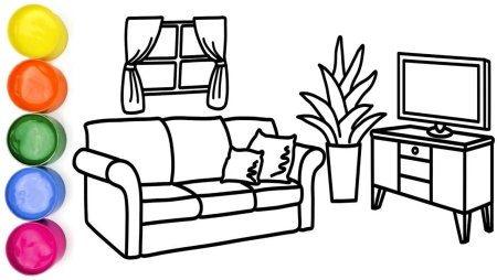 Раскраска интерьер