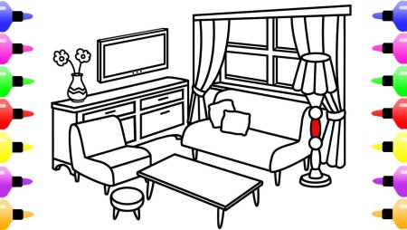 Раскраска мебель для зала