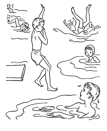 Ребенок закаляется раскраска