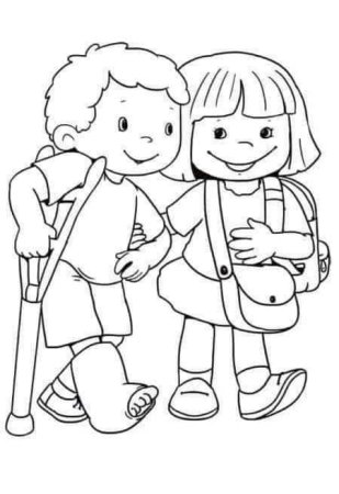 Дружба раскраска школа